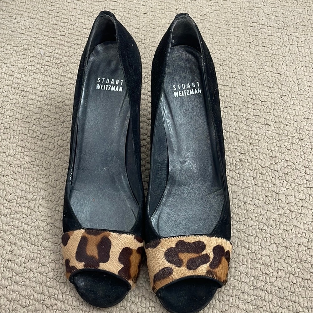 Stuart Weitzman black suede shoe